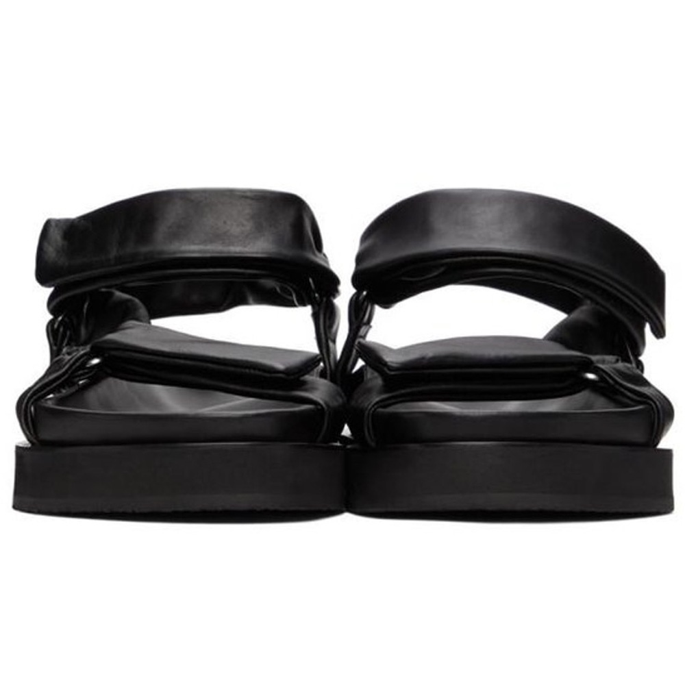 Jill Sander Black Sheepskin Sandals.